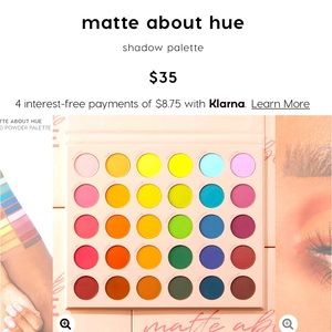 NEW ColourPop Eyeshadow Palette Matte about Hue $35 MSRP Selling 4 palette sets!